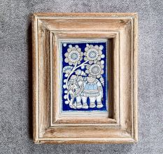 Vintage Finish Hand Painted Kalamkari Elephant Frame